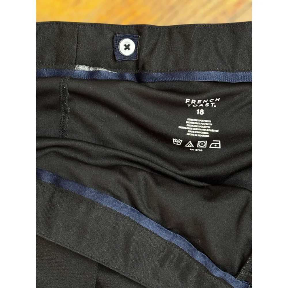 French Toast Girls Size 18 Black Knife-Pleated Two-Tab 1/4 Zip Uniform Skort